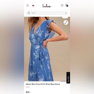 Lulu's Albion Blue Floral Maxi Dress